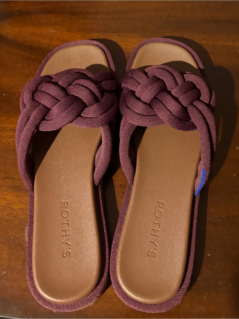 Like new Rothy's Women's Braided Slide Sandal — Burgundy
